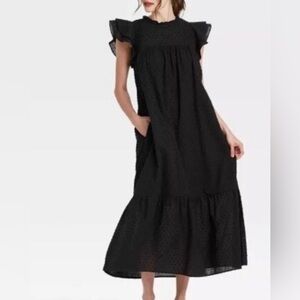 Who What Wear Ruffle Short Sleeve Dress